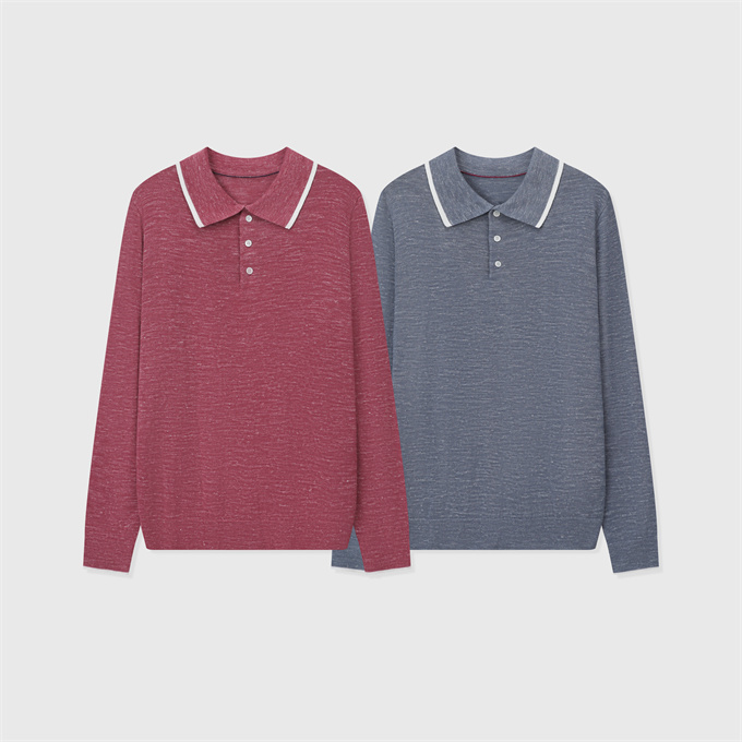 brunello cucinelli flat knit long-sleeve polo shirt